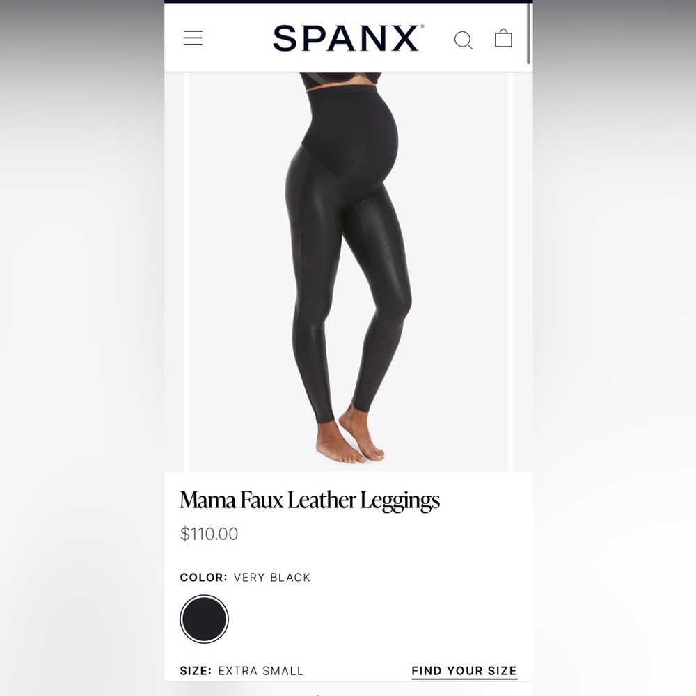 Spanx Mama Faux Leather Leggings Maternity